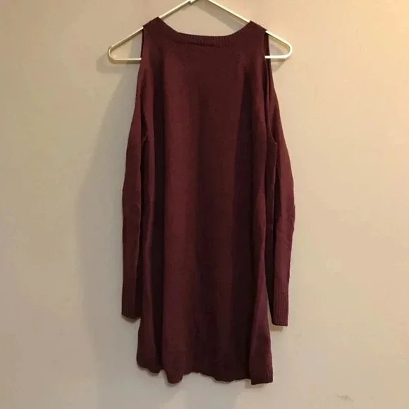 Three Pink Hearts Women's Garnet Cold Shoulder Sweater Zippers Tunic Junior’s L - Picture 3 of 10